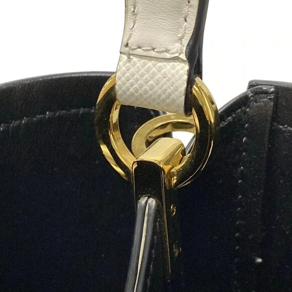 Auth PRADA Pannier Small 1BA217 White Saffiano Leather - Handbag - Picture 11 of 16